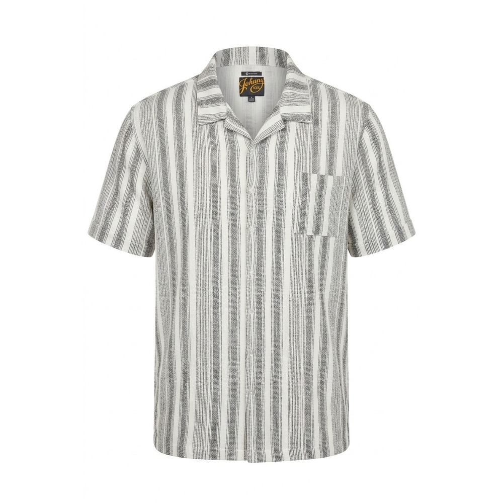 Johnny Bigg Relaxed Fit Shirt Mens 6XL Gray White Stripe Button Front Casual